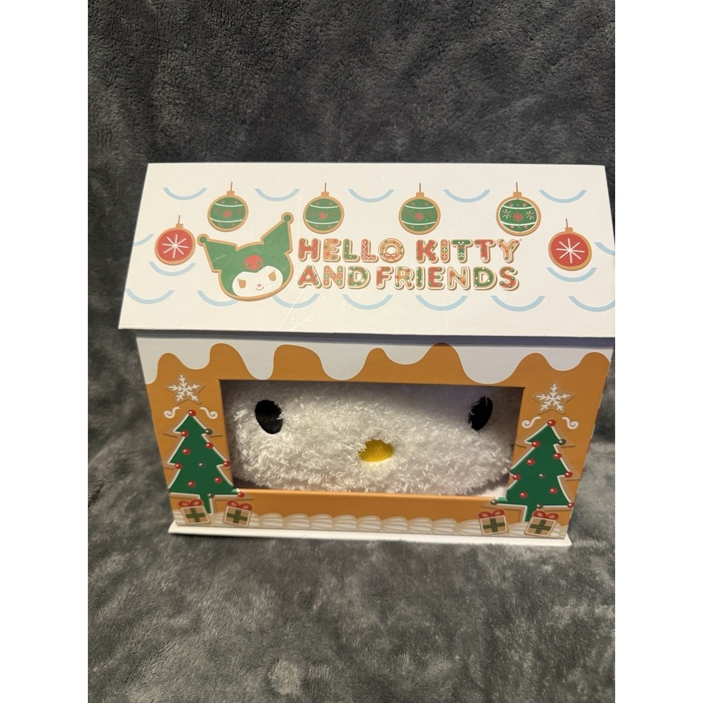Sanrio Hello Kitty Christmas Gingerbread House Nogginz Face‎ Pillow Plush EUC